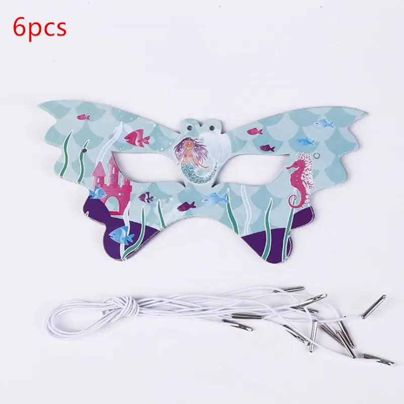 Mask 6pcs 10 шт./лот вечерние сумочки для подарков с изображением принцессы русалки, вечерние пластиковые сумочки для конфет, праздничные вечерние сумочки для детей - Цвет: Mask 6pcs