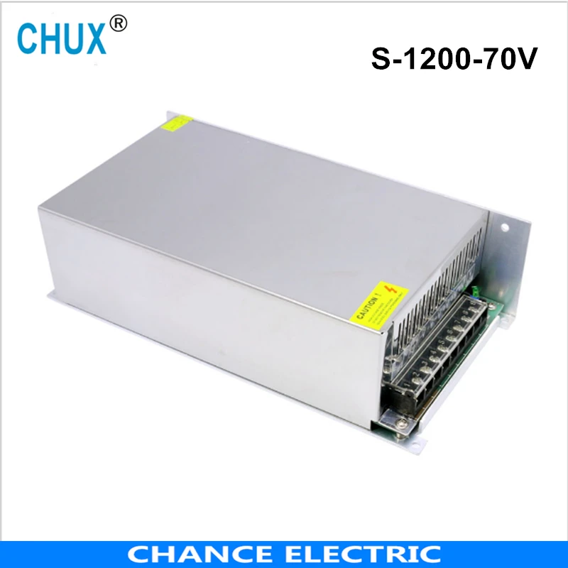 1200W 17A 70V импульсный источник питания 220v 110v Ac до Dc для Cnc Cctv светодиодный светильник