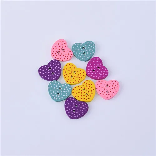dot love 50 шт смешанные животные 2 отверстия кошка собака девочка кролик деревянные пуговицы для поделок DIY Детские аксессуары для шитья одежды скрапбук поставки - Цвет: dot love