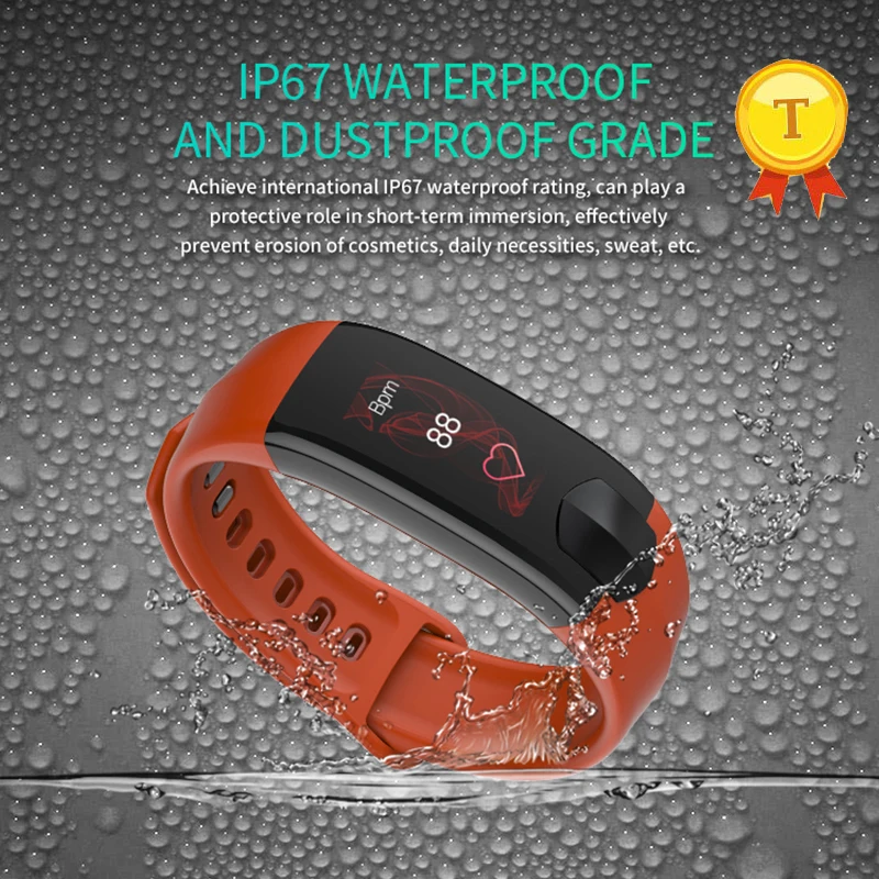 Хит продаж смарт браслет водонепроницаемые мужские часы мониторинг сердечного