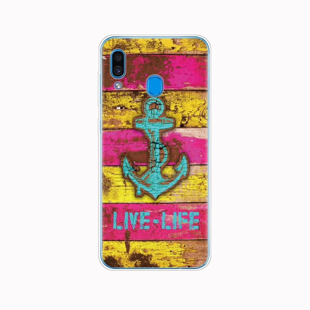 Чехол для Samsung A50 чехол Galaxy A60 A10 A30 A40 A70 A 50 2019 A9 A7 2018 Морская Полоска якорь с