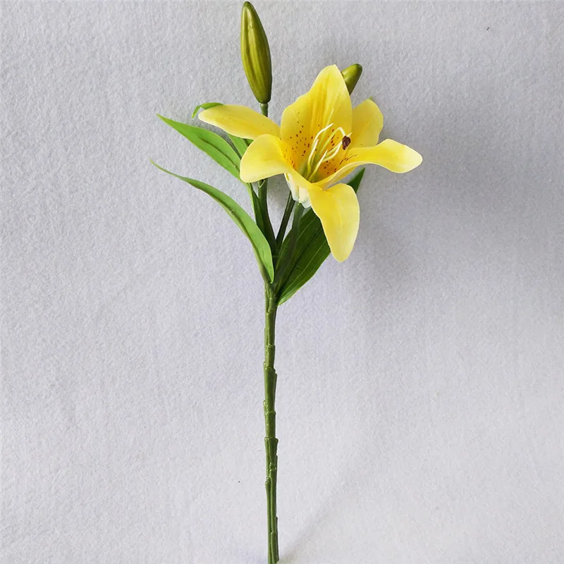 yellow Lovegrace Искусственные цветы Белая лилия ветка свадебные букеты для подружек невесты вечерние украшения для выпускного вечера аксессуары Поставка - Цвет: yellow