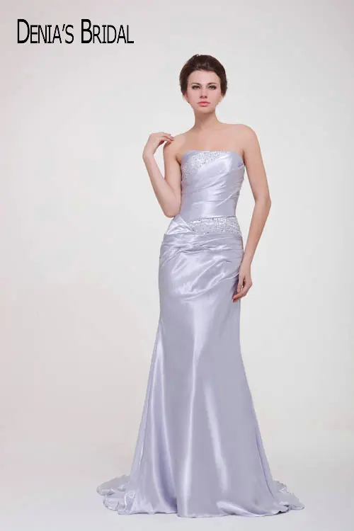 Женское вечернее платье русалка без рукавов длинное плиссированное до пола с