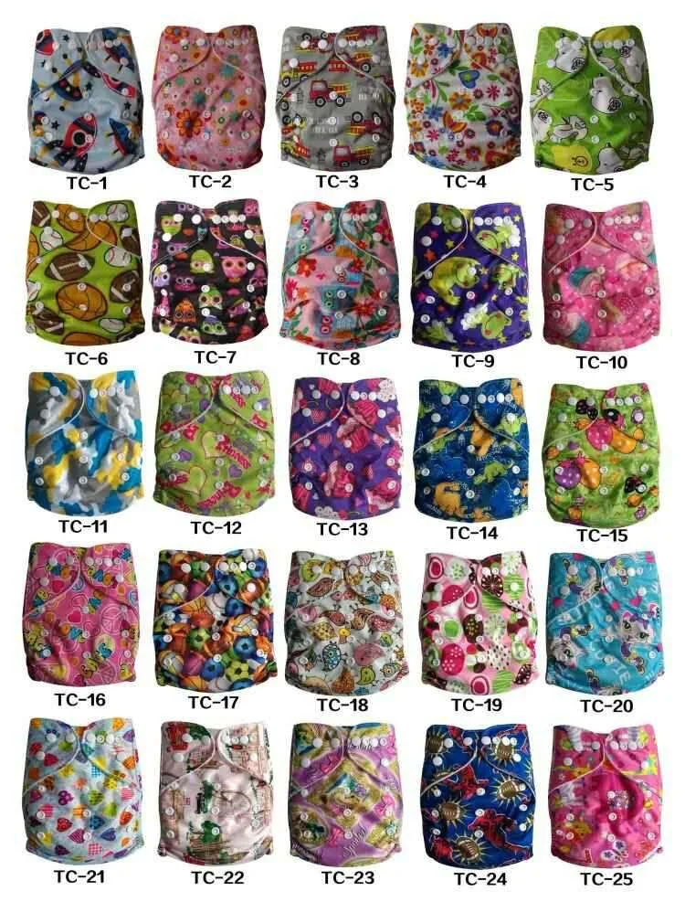 New Design 50 sets Naughty baby Reusable Baby Infant Nappy Cloth Diapers Covers Washable Size Adjustable With White Insert TN/TC