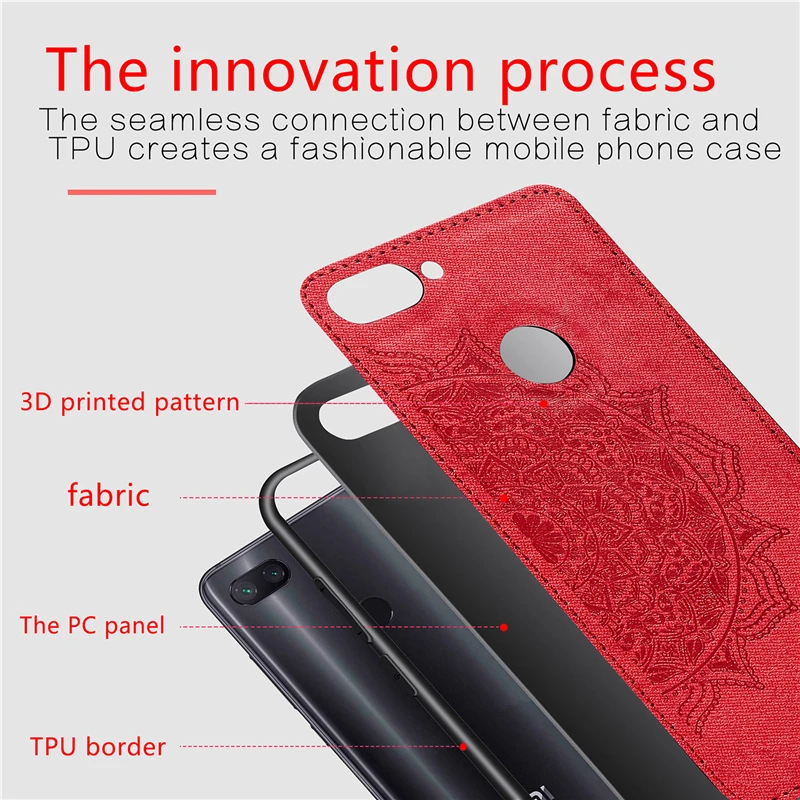 Cotton Fabric Case For Xiaomi Mi 8 Lite Magnetic Silicone Bumper Phone Cover | Мобильные телефоны и аксессуары