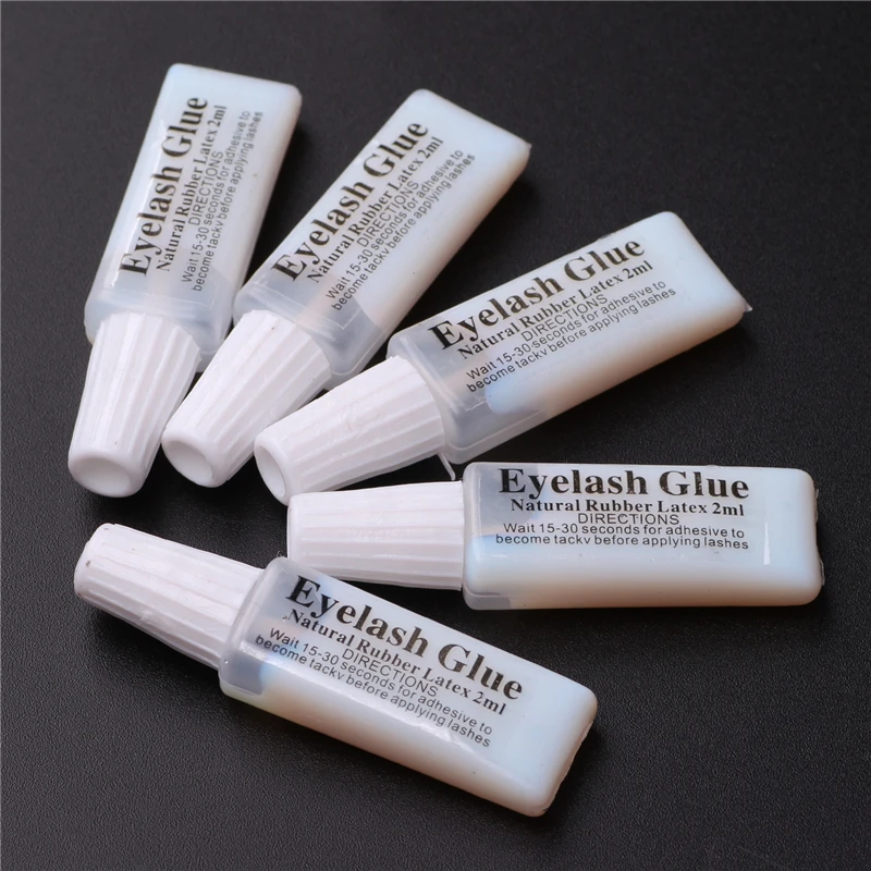 

10pcs/Lot 2ML Natural Rubber Latex Eyelash Glue Waterproof White Eye Lash Glue False Eyelash Accessories