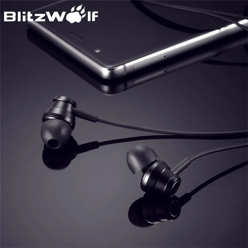 BlitzWolf BW-ES1 3,5 мм вкладыши Шум Отмена наушники-капельки со стерео графеновые наушники С микрофоном для мобильного телефона