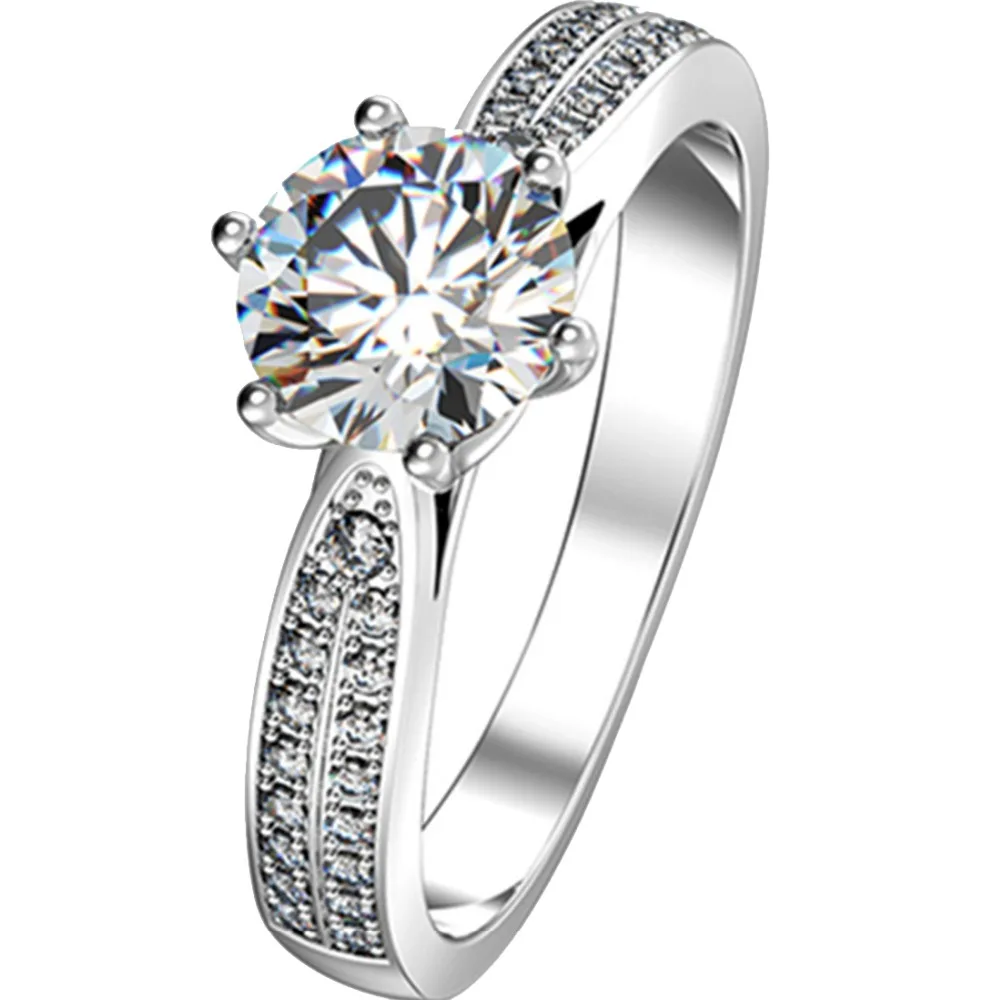 

Обручальное кольцо с муассанитом 1 карат, Бриллиантовая звезда, бриллиантовое Женское Обручальное Кольцо из белого золота 18 К