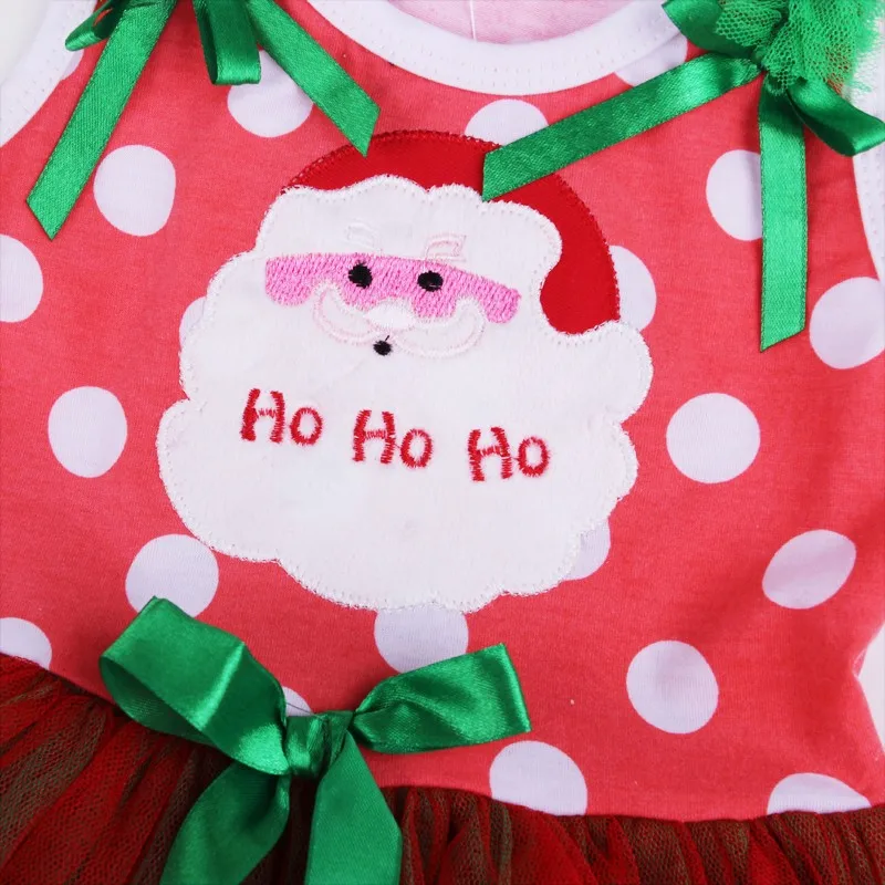 Christmas Girls Dress Santa Claus Polka Dot Baby Sleeveless Tutu Lace Party Costumes Girl | Детская одежда и обувь