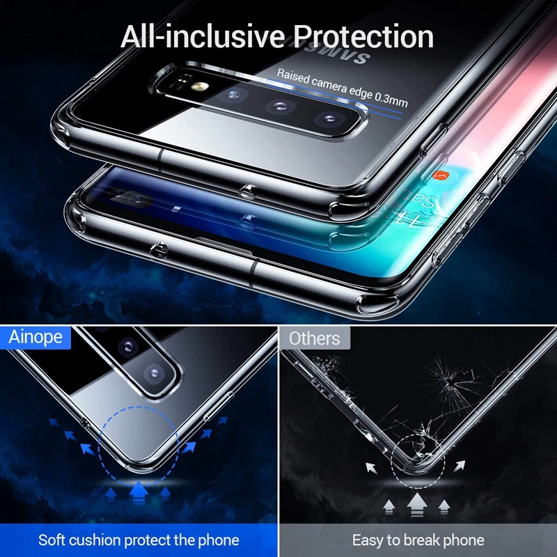 Прозрачный акрил + TPU чехол для samsung Galaxy S10 плюс S10e Жесткий ПК Очистить силиконовый