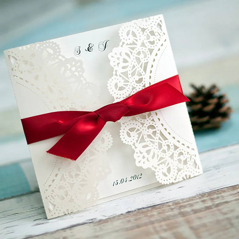 10 упаковок фестиваль Новый Белый лазерный разрез пригласительные карты пустой