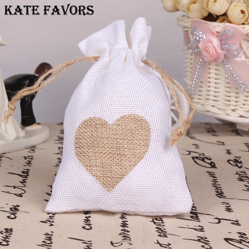 Natural Burlap Bags Jute Hessian Drawstring Sack Wedding Favor Gift Pouches Home Party Decoration Crafts Pack Festive Supplies