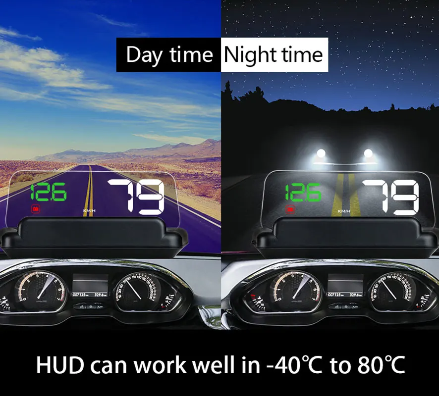 Ancel C500 автомобильный HUD Дисплей OBD2 расход топлива превышение скорости