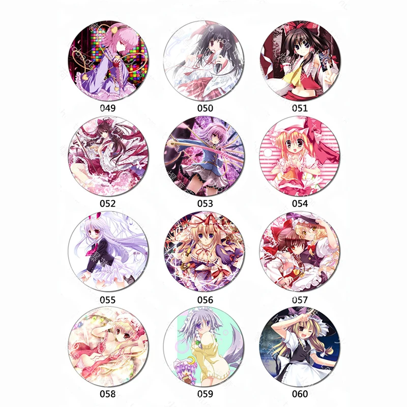 58MM TouHou Project Hakurei Reimu KONPAKU YOUMU Icons on The Backpack Pin Brooch Animation Badge | Brooches