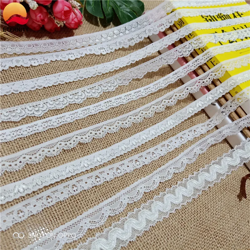 

1.2-2cm Tricots Diy Mesh White Lace Fabric Elastic For Sewing Needlework Used In Underwear Prom Wedding Dress Accessoire S2457