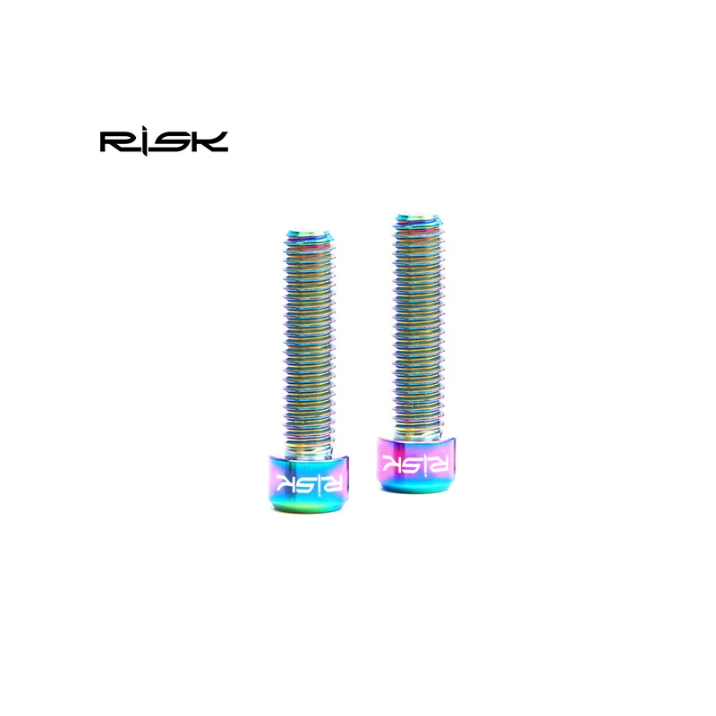 Rainbow Риск 2 шт M6x25mm титановый сплав велосипедный дисковый тормоз болты суппорта MTB дисковый тормоз горного велосипеда удерживающие удлиненные винты M6* 25 - Цвет: Rainbow