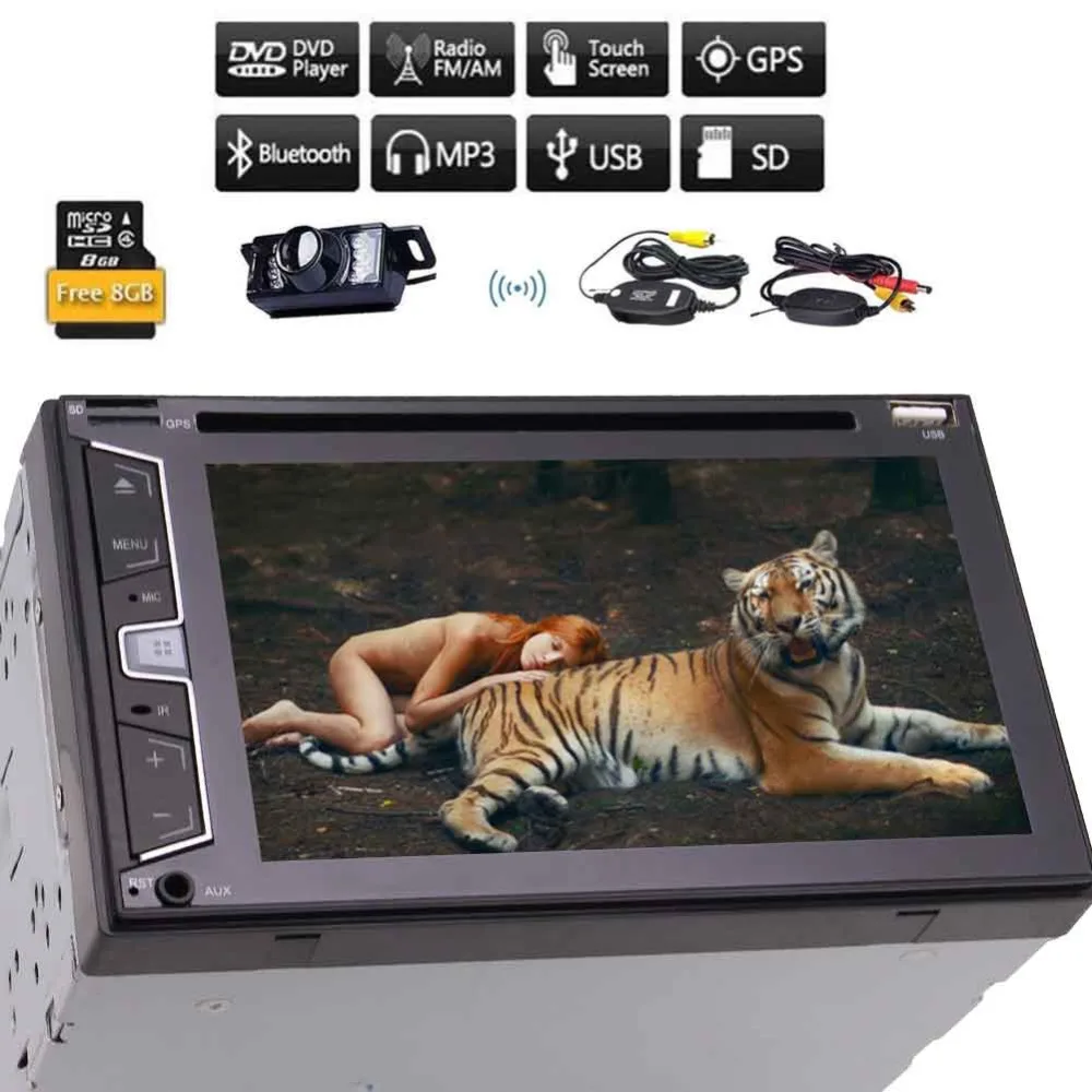 Wireless rear camera+2 DIN auto tactics 6.2'' Car Radio Stereo Steering Wheel OBD2 DVR automagnitol radio 2din gps navigation |