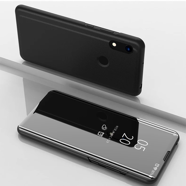 Умный зеркальный чехол для телефона huawei Honor 8A Роскошный кожаный флип чехол Подставка для Honor 8A чехол для телефона оболочка