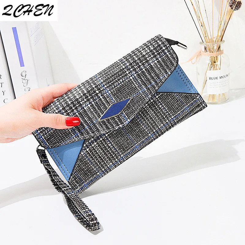 

Women Long wallet Clutch Buckle Cloth Woman's wallet Large Capacity Wallet Female Purse Lady Purses Phone Pocket Card Holder 520