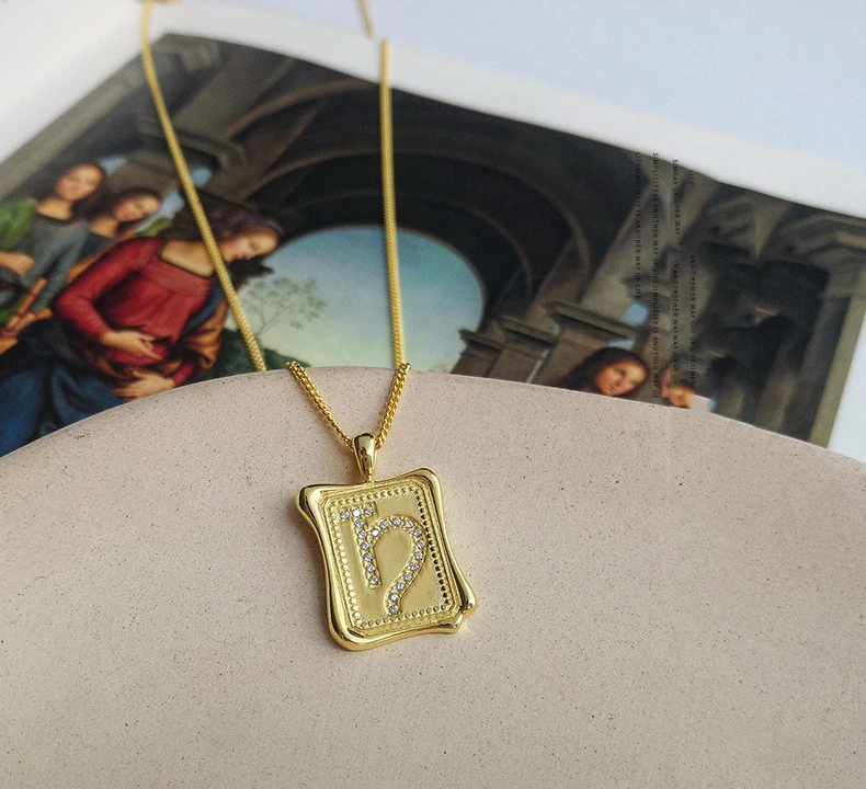 Тотально 100% серебряное украшение Ins горячего дизайна для вечеринок S925 с подвеской-маркером Зодиака 12 знаков Козерога из циркона для женщин.