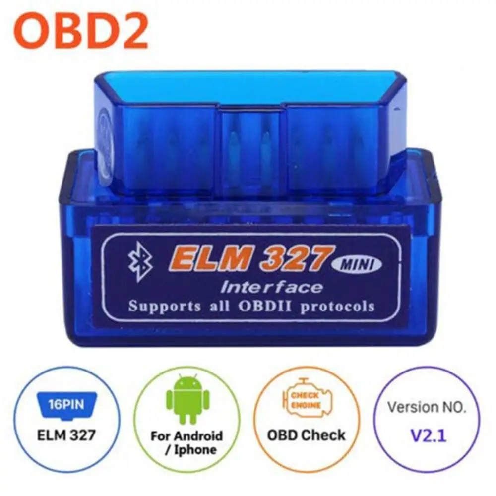 

2019 Super Mini ELM327 Bluetooth V2.1 / V1.5 OBD2 Car Diagnostic Tool ELM 327 Bluetooth For Android/Symbian For OBDII Protocol