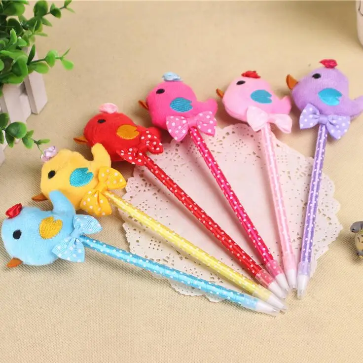 1 шт./лот Kawaii 3D шариковая ручка с пером и курицей мультяшный подарок модная для