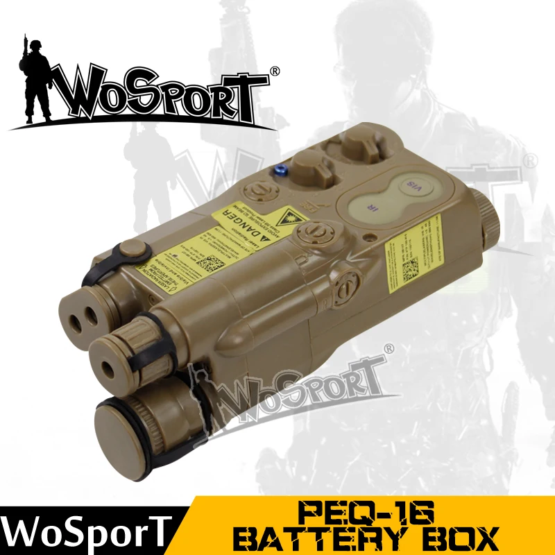WOSPORT Tactical PEQ-16 LA-5 Battery Case Box Airsoft Hunting Equipment for Tactical Gear Use for Fast Helmet