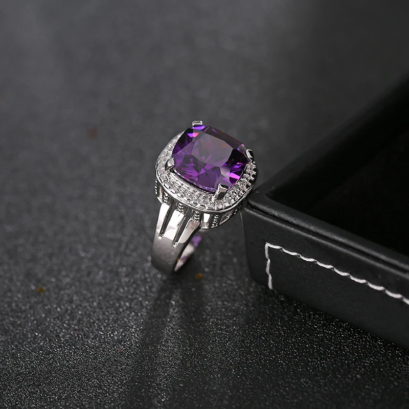 GAOLA New White Gold Color Micro Pave Setting Purple Wedding Ring For Women J0588 | Украшения и аксессуары