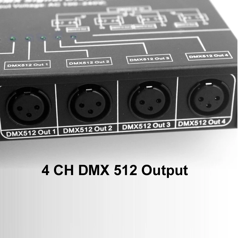 4CH/8CH светодиодный DMX контроллер усилитель AC100/240 V распределитель сигналов DMX работать с светодиодный DMX контроллер 512 консоли и DMX декодер