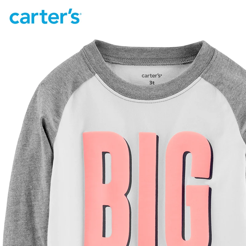 Carters Big Brother Raglan трикотаж Tee 2019 Весенняя футболка с длинными рукавами и надписью