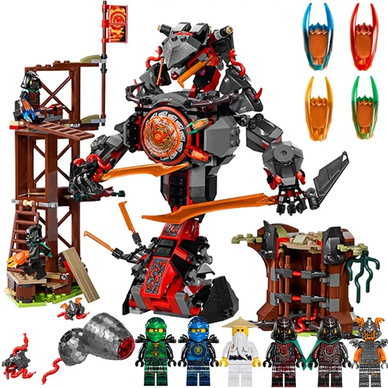 734 шт. Ninja Dawn of Iron Doom строительные блоки кирпичи DIY Модель Ninjagoes Развивающие игрушки для детей