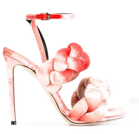 Апофеозом 2018 пикантные флоковые Стиль на высоком каблуке сандалии с ремешками