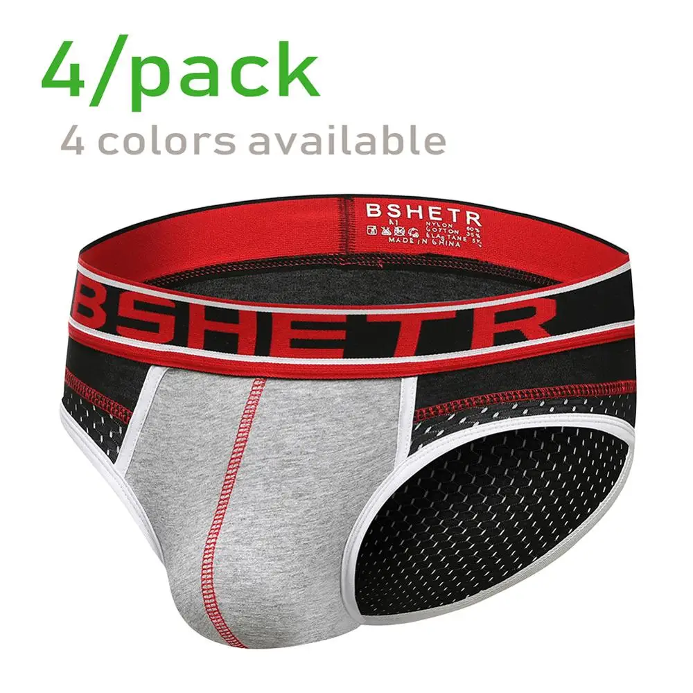 4 шт./лот Мужское нижнее белье 2019 BSHETR сетчатые дышащие пикантные мужские трусы tanga