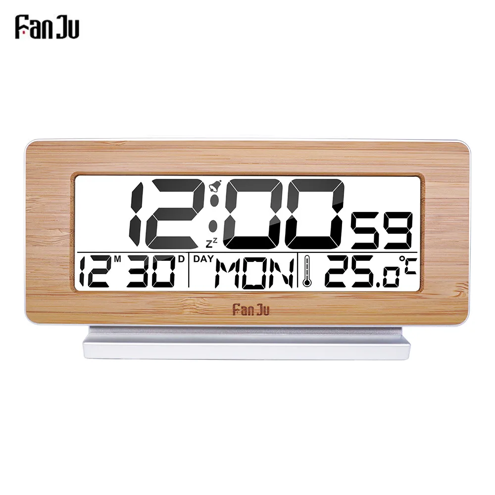 FanJu FJ3523 цифровой будильник LED Электронный 12H/24H и функция повтора термометр