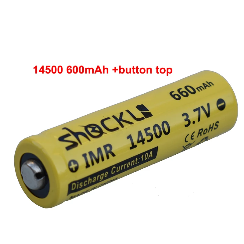 4 шт/много Shockli 14500 батарея 3,7 V 660mAh литий-ионная аккумуляторная батарея+ батарейный блок для фонарей, фар, фонарь
