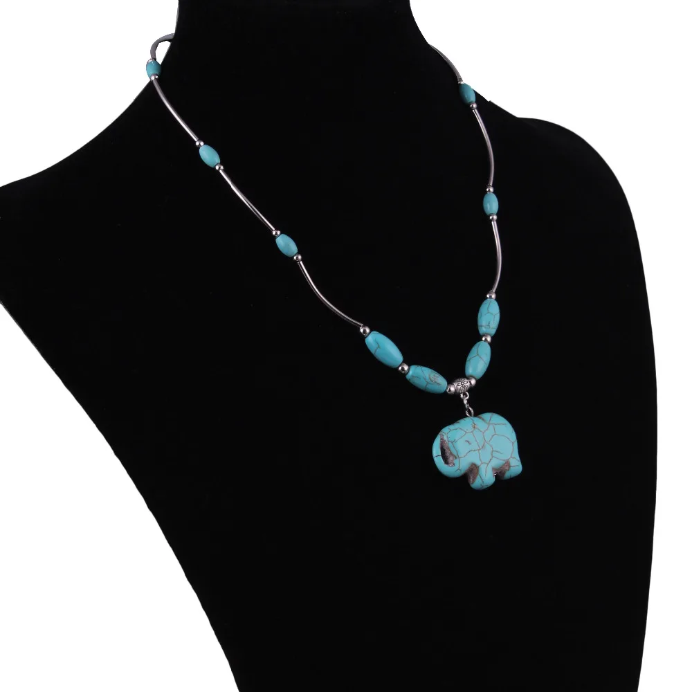 Женское Ожерелье из слона этническое цыганское серебряное с камнями|elephant pendant