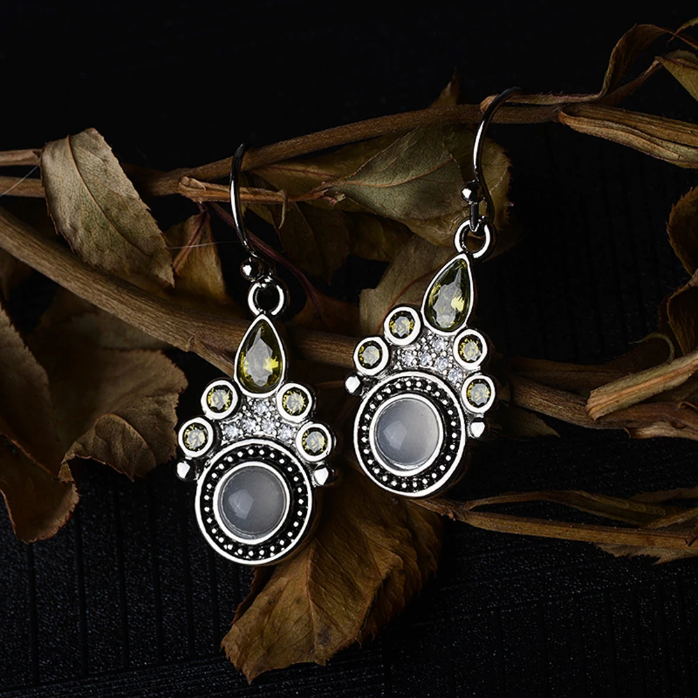 Fashion Retro Cat Claw Rhinestone Faux Inlaid Women Earrings Jewelry |
