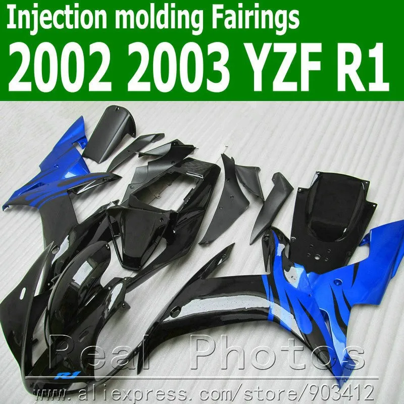 100% литье под давлением Обтекатели набор для YAMAHA R1 2002 2003 YZF обтекатель комплект 02 03