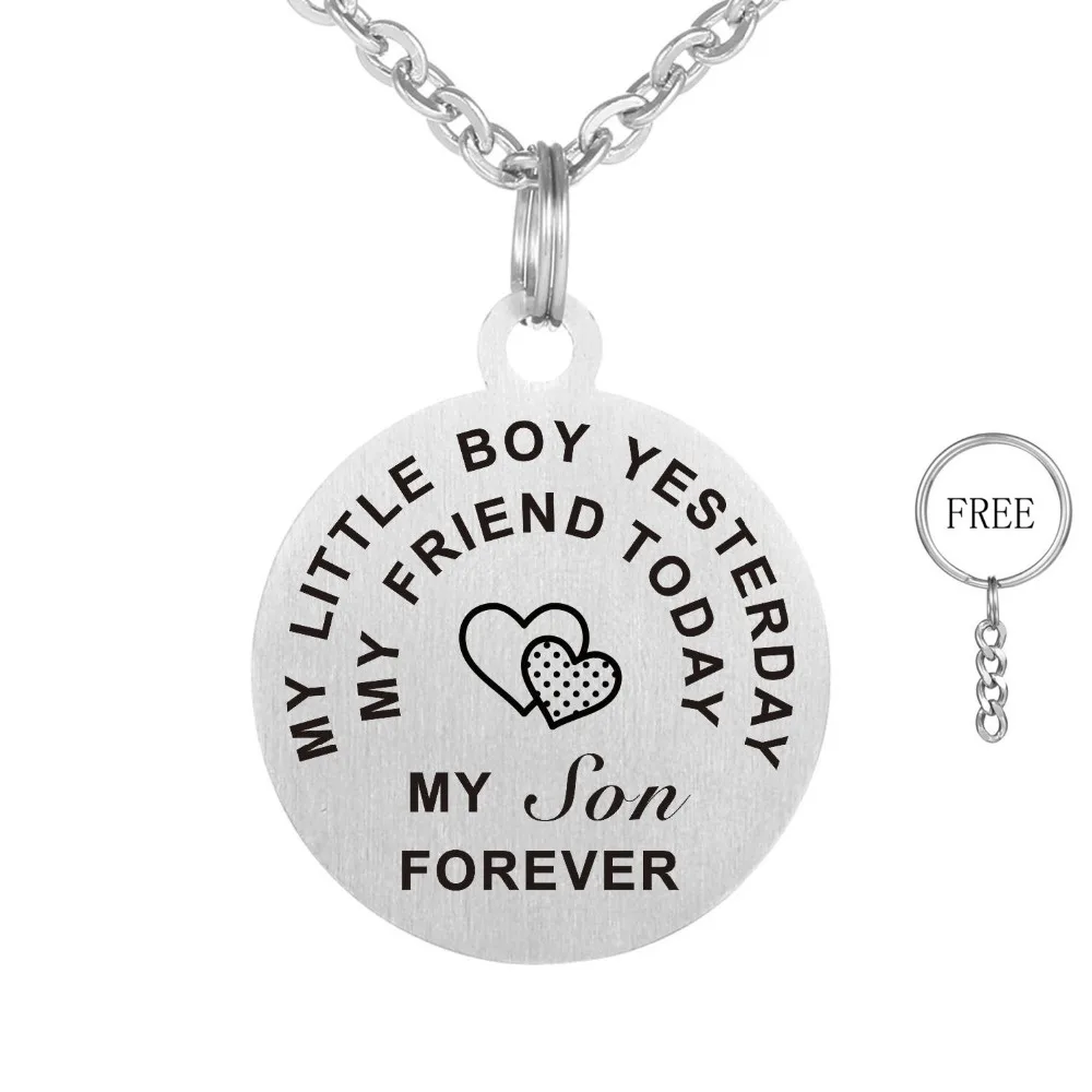 FOR YOU WITH 316L Stainless Steel Round Necklace Inspirational Quotes Pendants Necklaces Men | Украшения и аксессуары