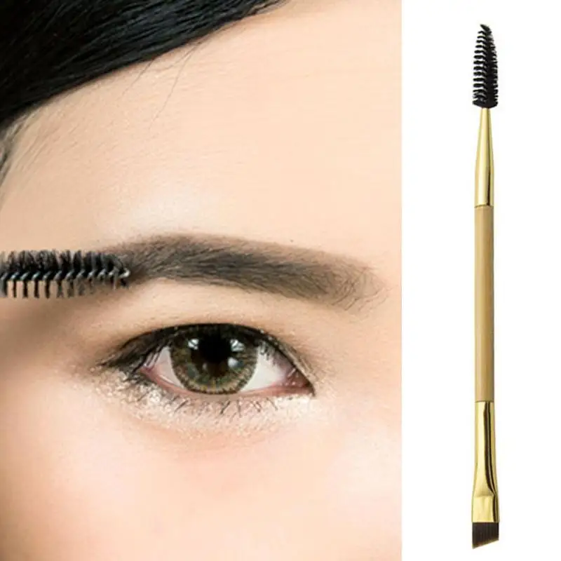 

1pcs Double Head eyebrow stencil shaper Makeup Tools Bamboo eyeliner Eyebrow Brush + Eyebrow Comb and Makeup Brush