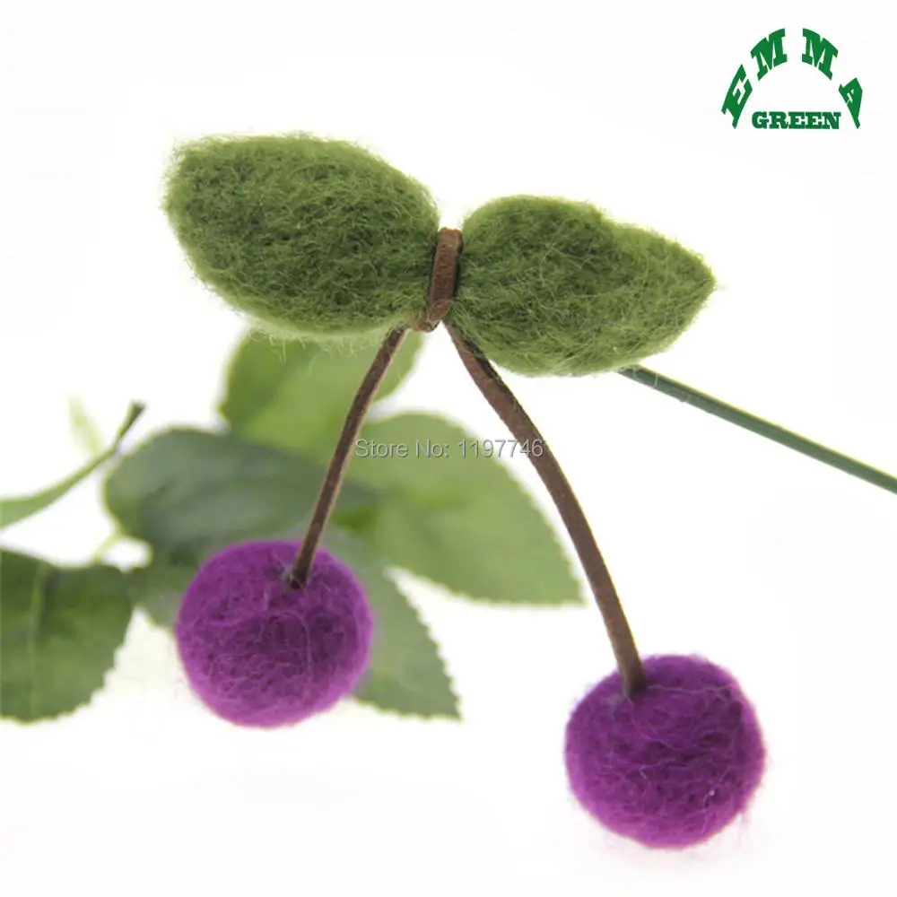 Fashion Cute Cherry Ball Wool for Craft For DIY Wedding Home Decoration Garment Sewing on Cloth Accessories Christmas Deco 10pcs | Украшения