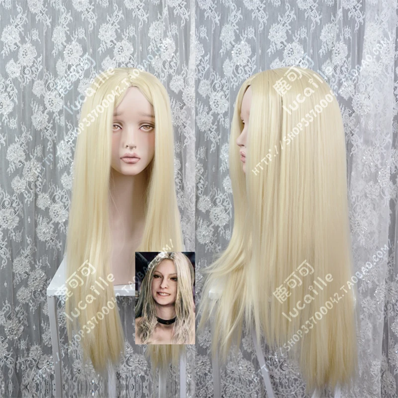 Парик для косплея из аниме Devil Can Cry 5 Trish с молочным золотом термостойкий коротких