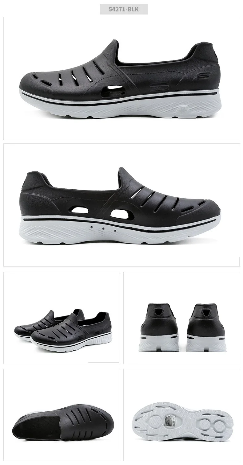 Skechers/мужские сандалии; коллекция года; Новое поступление; туфли на плоской подошве; Повседневные Дышащие мужские сандалии; закрытый светильник; водонепроницаемые тапочки для мужчин; 54271-BLK