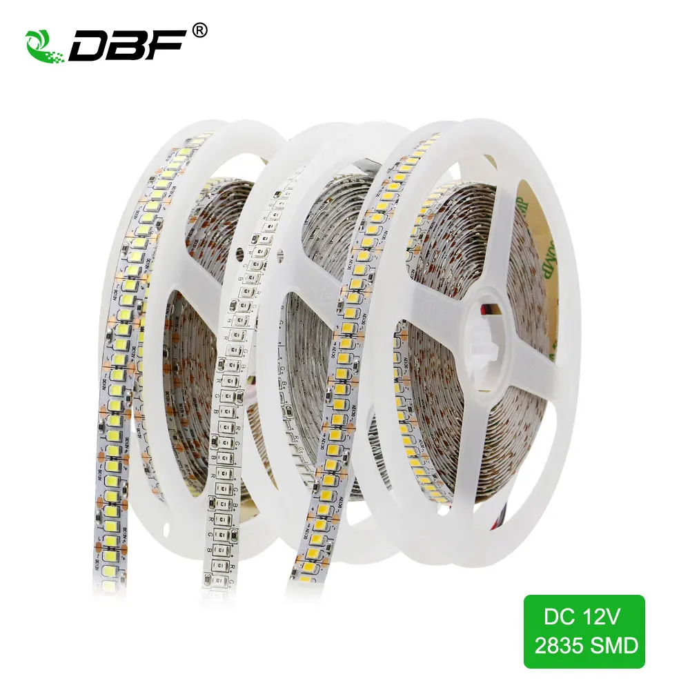 

[DBF]SMD 2835 гибкая светодиодная лента 243led/m 1215 светодиоды белый/теплый белый/RGB DC12V 5M IP20 не водонепроницаемый ярче 3528 полоса