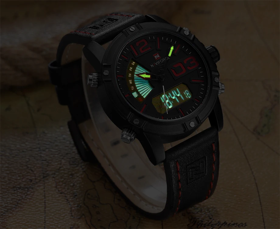 NAVIFORCE, часы для мужчин, модные, повседневные, задний светильник, часы, кварцевые наручные часы, армейские, военные часы, водонепроницаемые, Relogio Masculino
