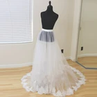 Съемная Свадебная юбка, двухслойная Съемная юбка из тюля с кружевной аппликацией