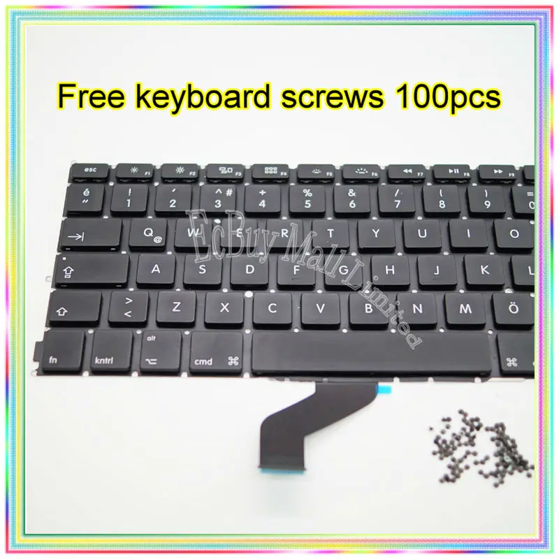 Brand new TR Turkey Turkish Keyboard without Backlight for Macbook Retina 13.3&quot A1425 2012 Year | Replacement Keyboards