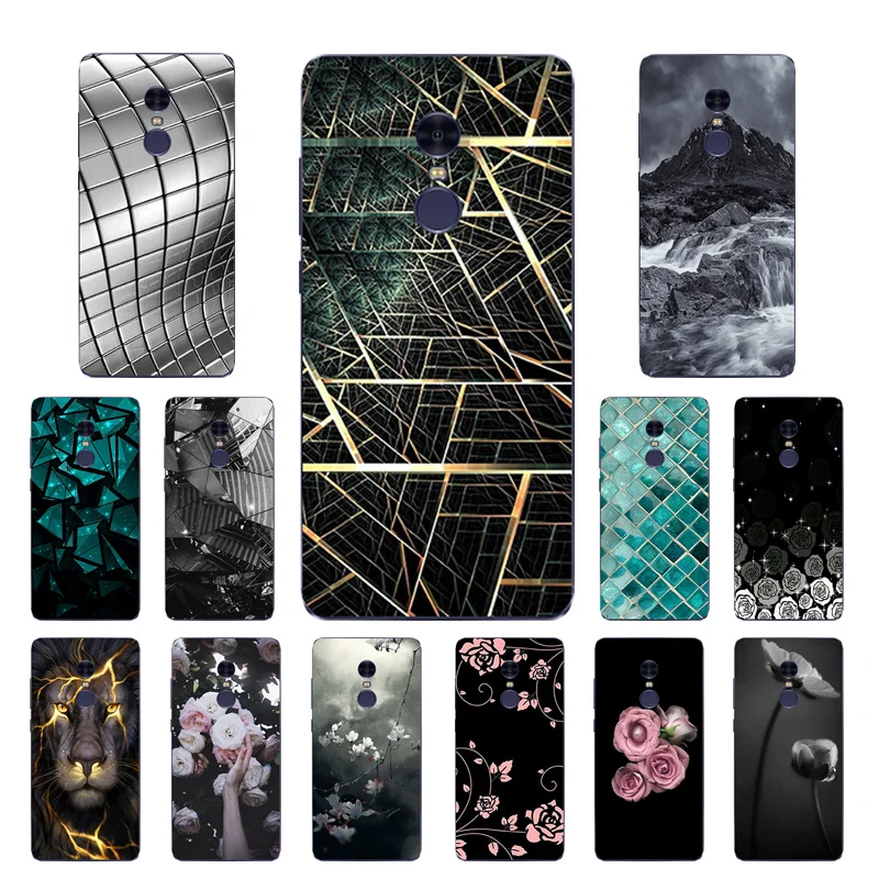 for Xiaomi Redmi Note 4 Case Soft TPU Back Cases 5.5&quot Silicone Cover Triangle Printing Bag |