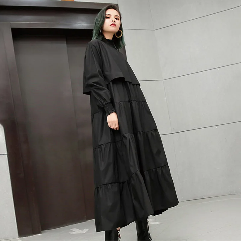 Платье рубашка TWOTWINSTYLE с длинным рукавом и стоячим воротником|Женские платья| |