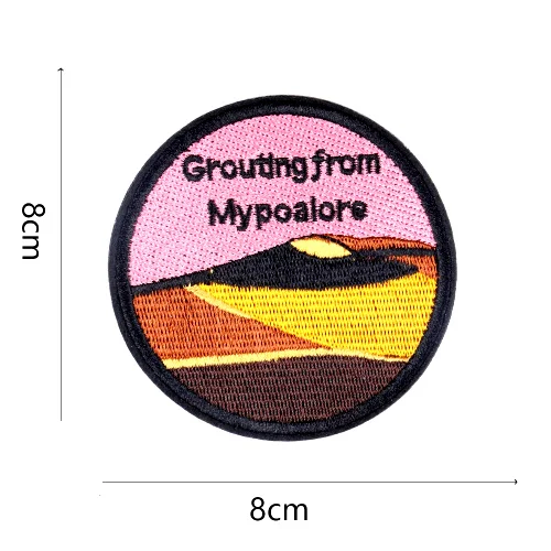 Style 2 Sunbling новые крутые железные нашивки круглые буквы Parches полоса вышитая аппликация для куртки наклейки для одежды значок самодельные Украшения - Цвет: Style 2